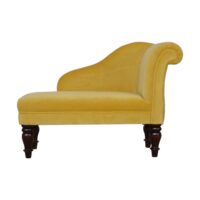 mustard velvet chaise