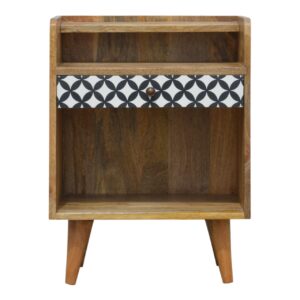 district diamond patterned bedside