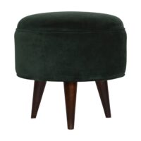 emerald green velvet nordic style footstool