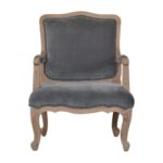 The French-style chair in grey velvet