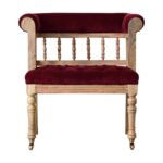 Wine Red Mini Deep Button Hallway Chair