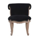 Black Velvet Chair with Studs