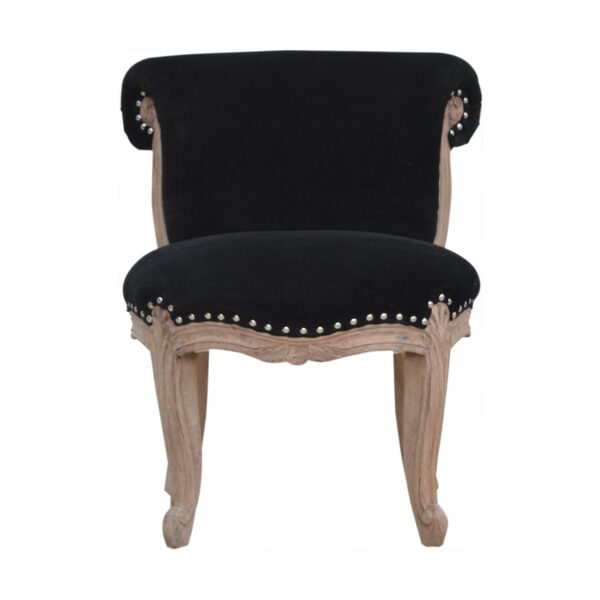 Black Velvet Chair with Studs