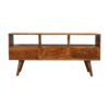 Nordic-style TV unit in chestnut with three drawers