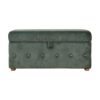 Emerald Green Lid-up Cotton Velvet Ottoman