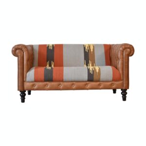 Mixed-Leather Durrie Sofa