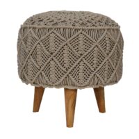 Crotchet Grey Footstool