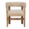 Boucle Cream Solid Wood Chair