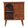 Versatile chestnut mixed open cabinet