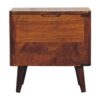 Chestnut Storage Stool with a Lid