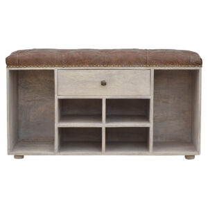 Buffalo Hide 4-Slot Shoe Cabinet with Deep Buttons