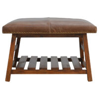 Stool, Square Foot, Buffalo Hide