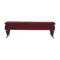 Wine Red Velvet Bench