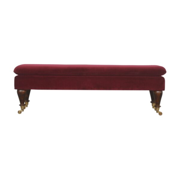 Wine Red Velvet Bench