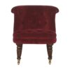 Wine Red Velvet Accent Chair