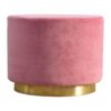 Dusty Pink Velvet Footstool With Gold Base